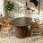 Merlin Oval Solid Wood Dining Table with Ribbed Pedestal Base | Ashcroft Imports Furniture