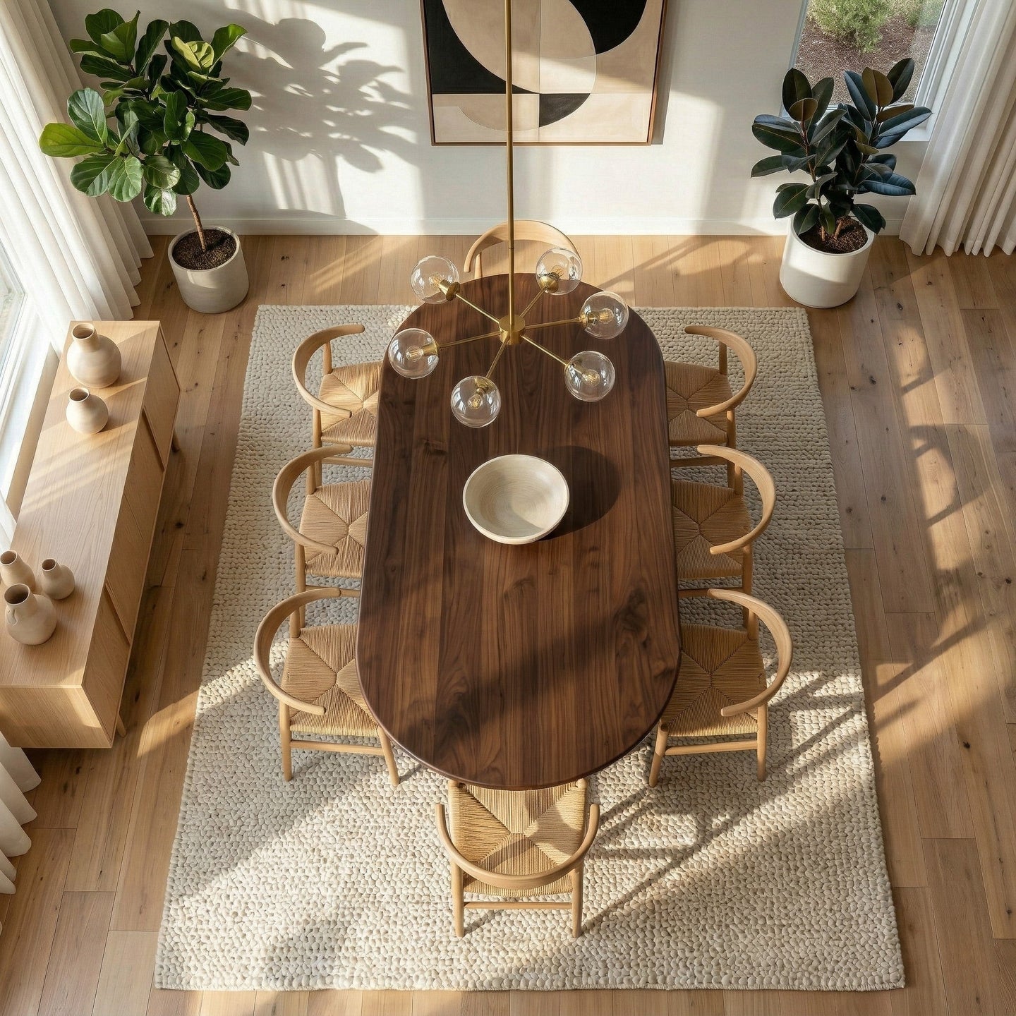 Merlin Oval Solid Wood Dining Table with Ribbed Pedestal Base | Ashcroft Imports Furniture