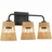 Moonlit Three Lights Wall Sconce With Rattan Shade, Bathroom Lighting Fixtures Over Mirror