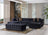 Ariana Black Velvet Double Chaise 138" Sectional