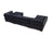 Ariana Black Velvet Double Chaise 138" Sectional