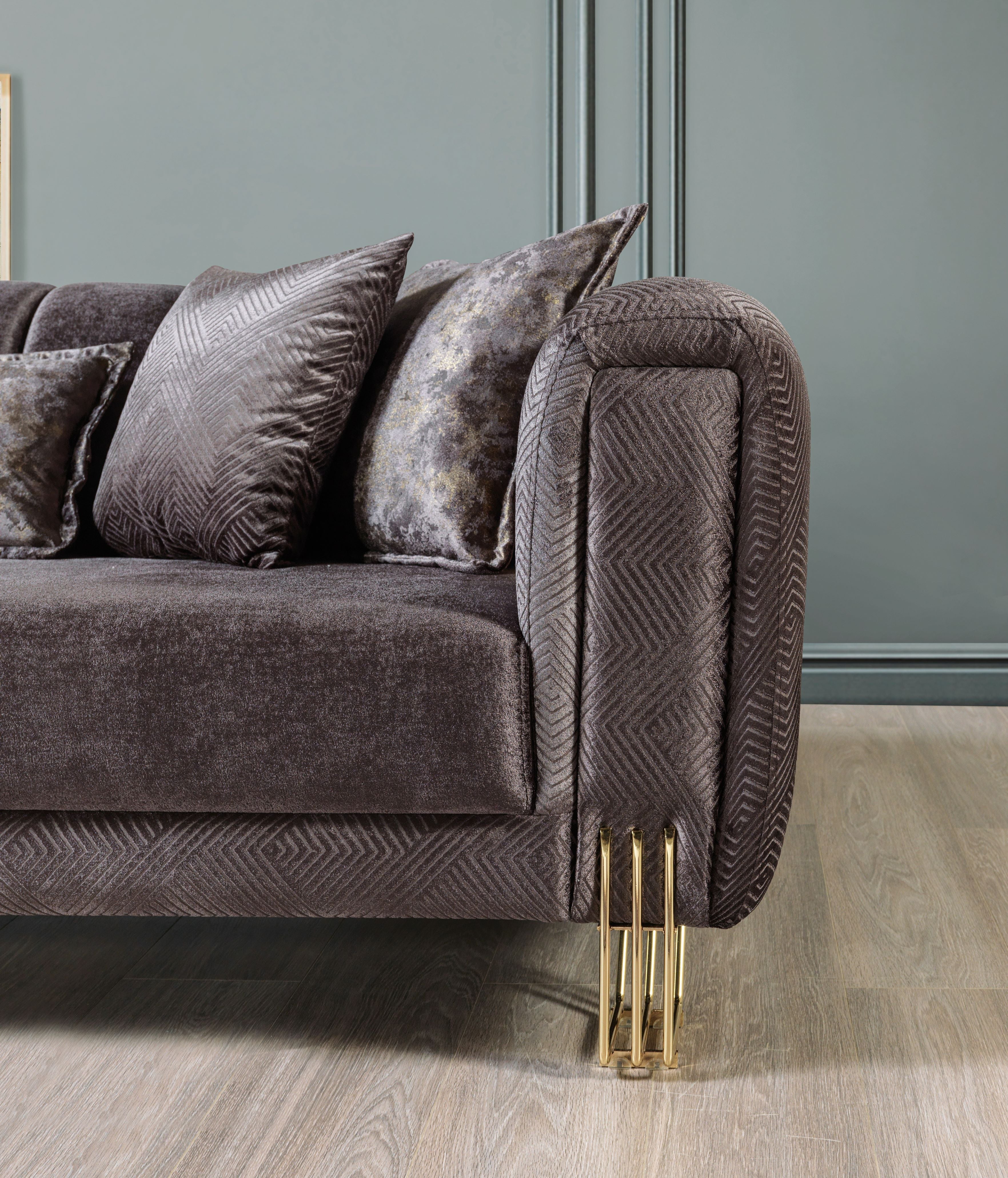 Santana Smoke Velvet Sofa
