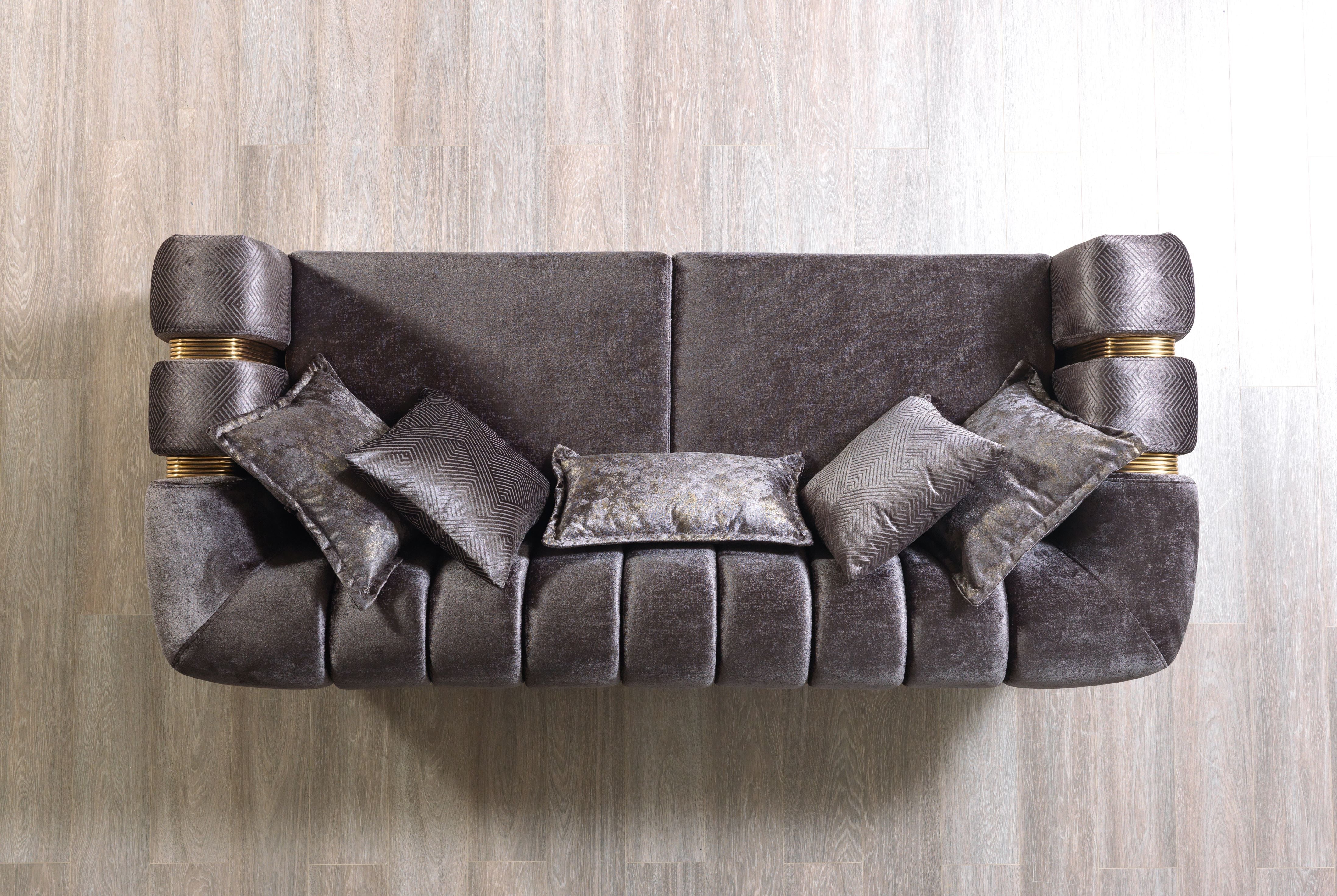 Santana Smoke Velvet Sofa