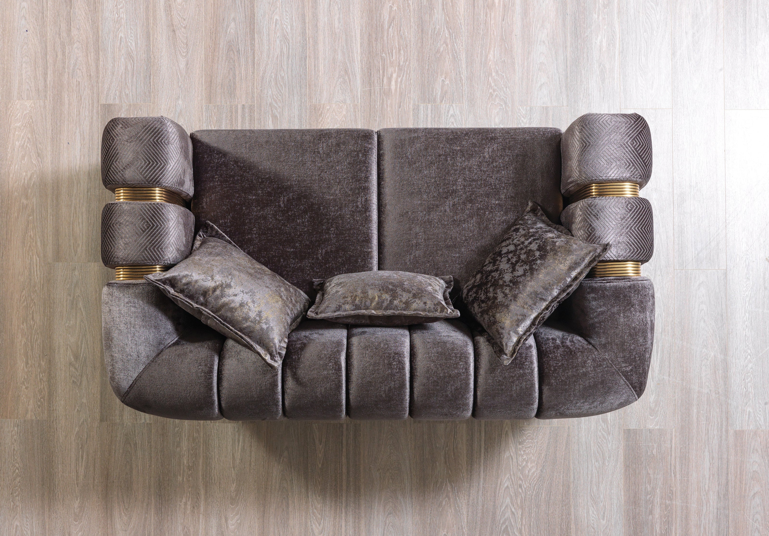 Santana Smoke Velvet Loveseat