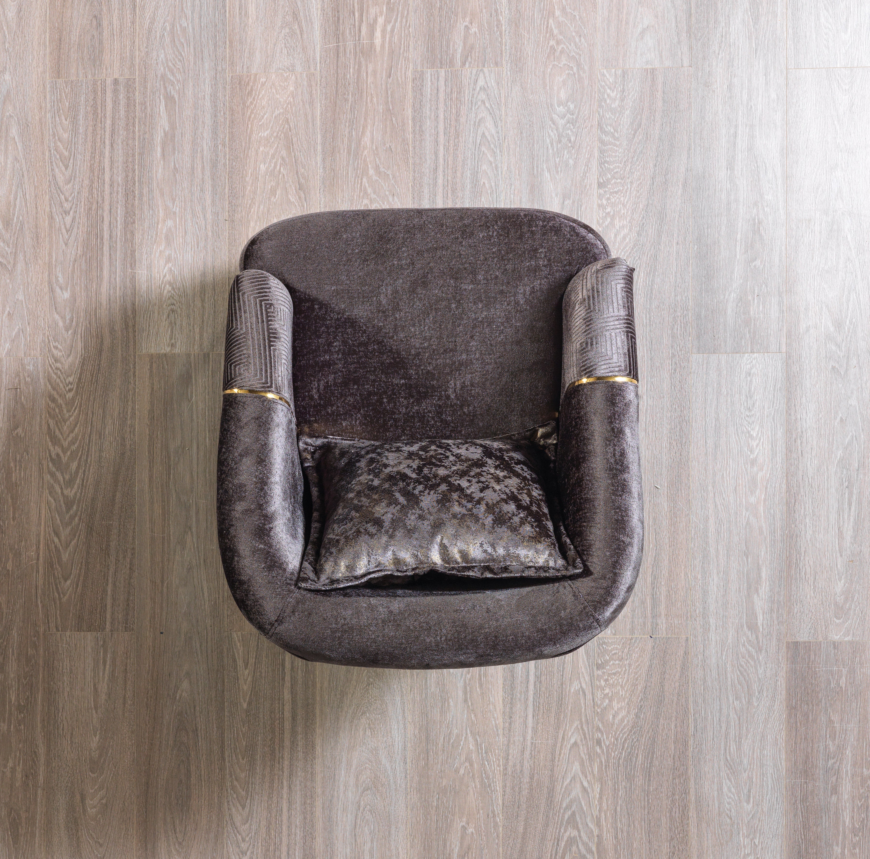 Santana Smoke Velvet Sofa 89" & Loveseat 69"