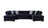 Lauren Black Velvet Double Chaise 136" Sectional