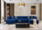 Ariana Blue Velvet Double Chaise 138" Sectional