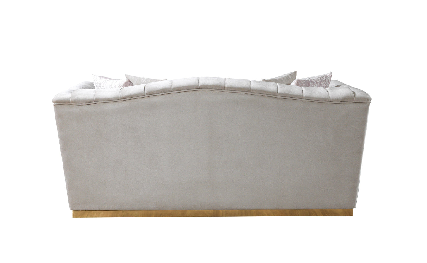 Milena Ivory Velvet Loveseat 73"