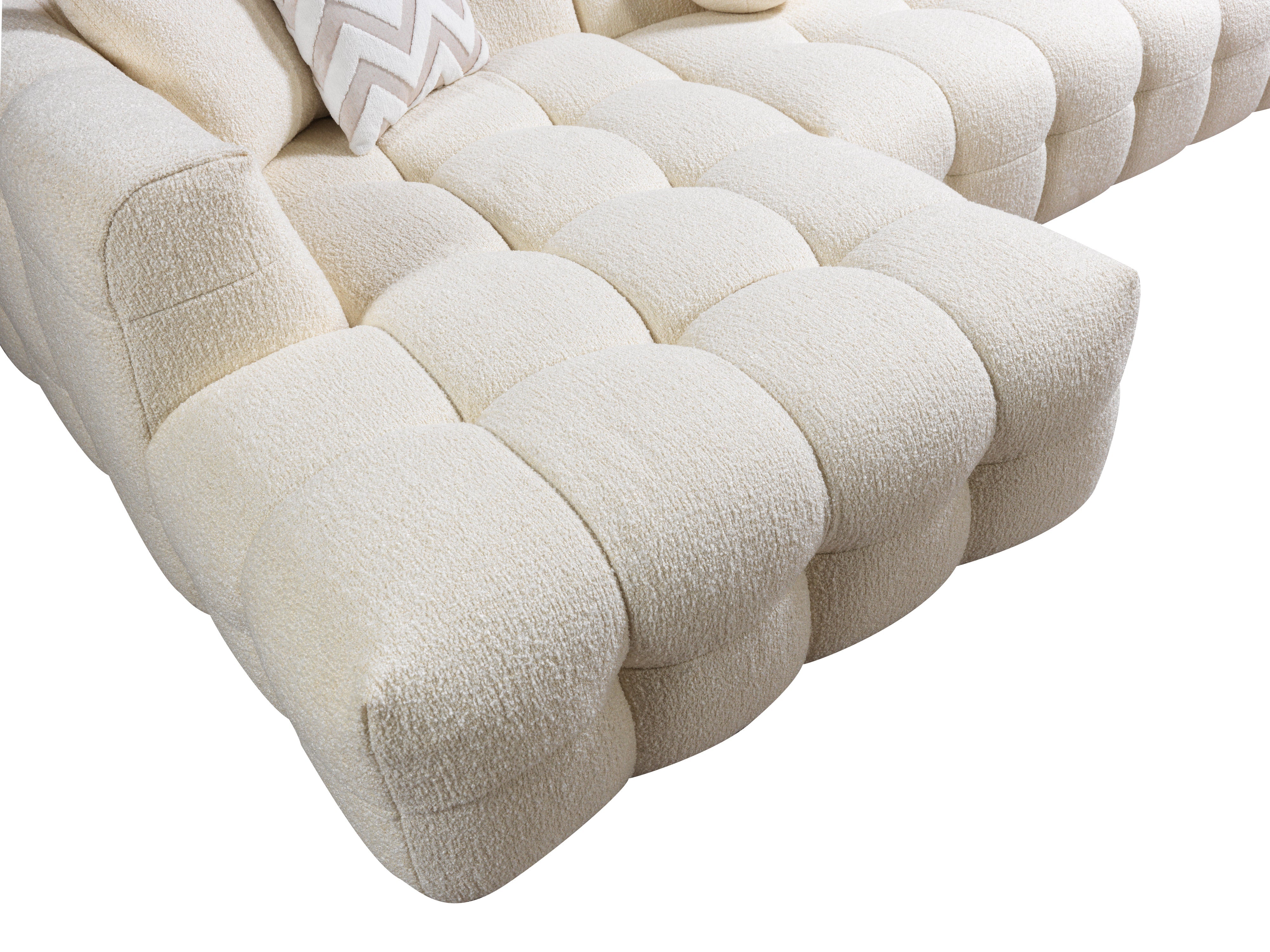 Ivy Ivory Boucle LAF 110" Sectional