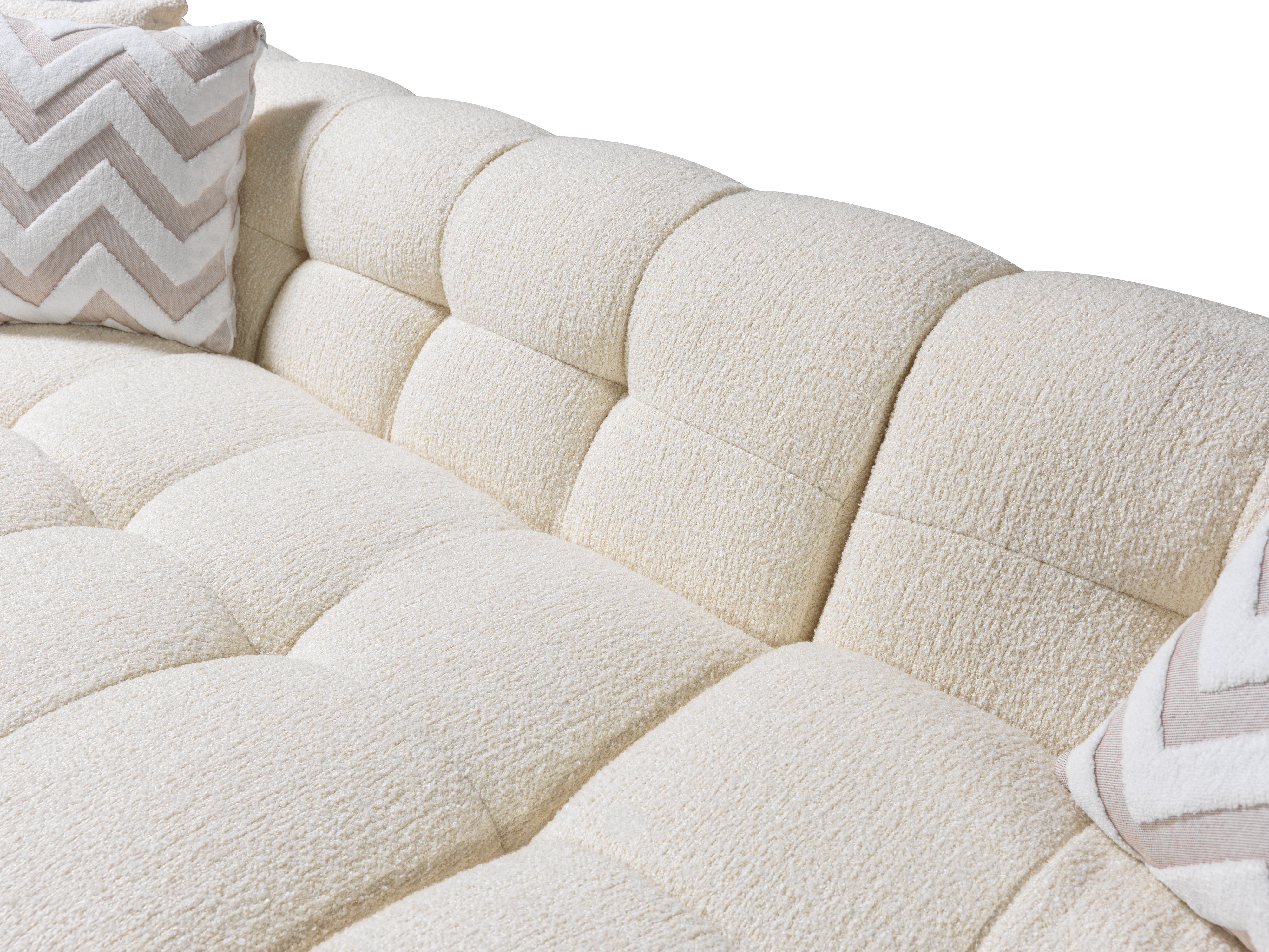 Ivy Ivory Boucle RAF 110" Sectional