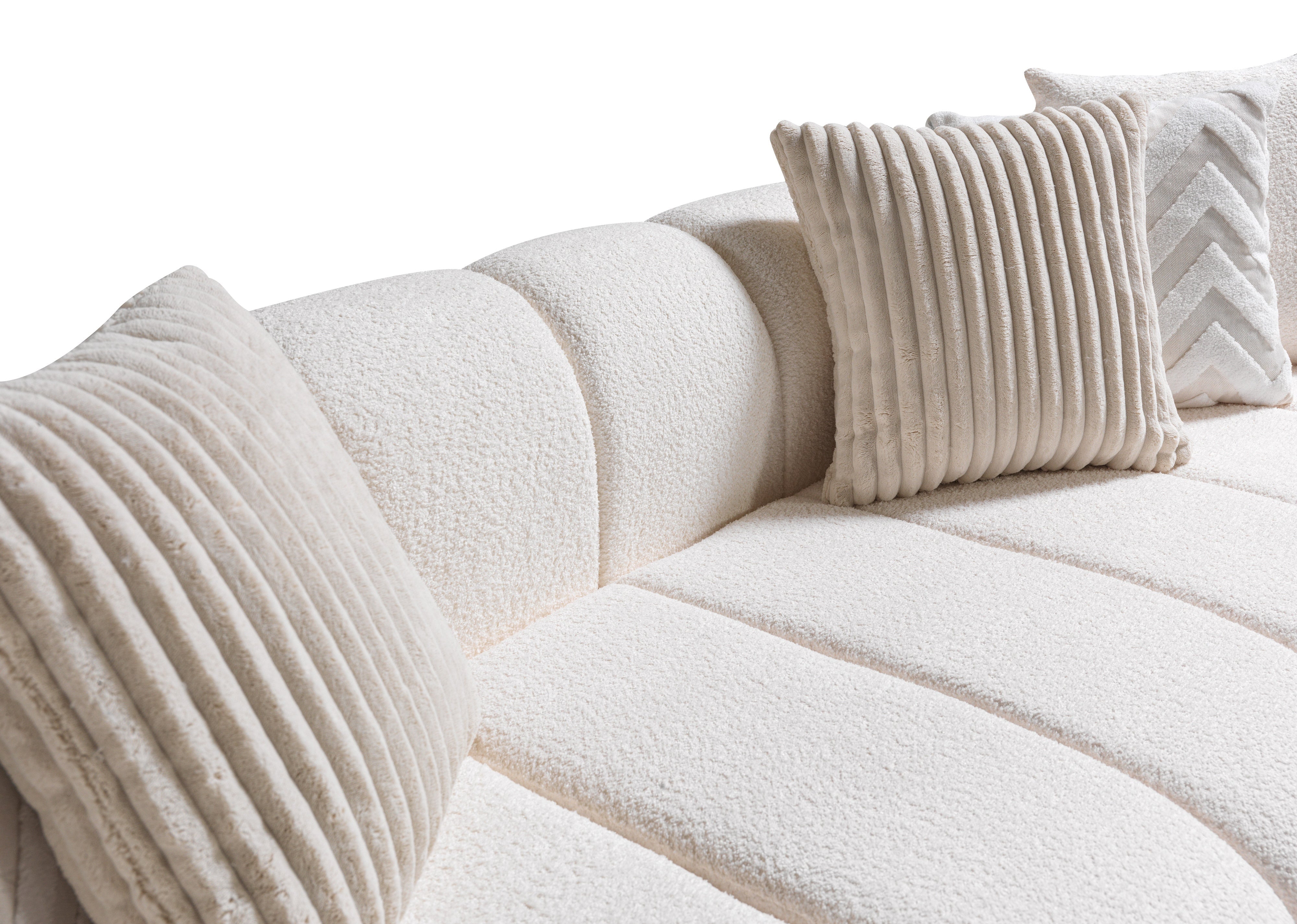 Lis Ivory Boucle LAF 115" Sectional