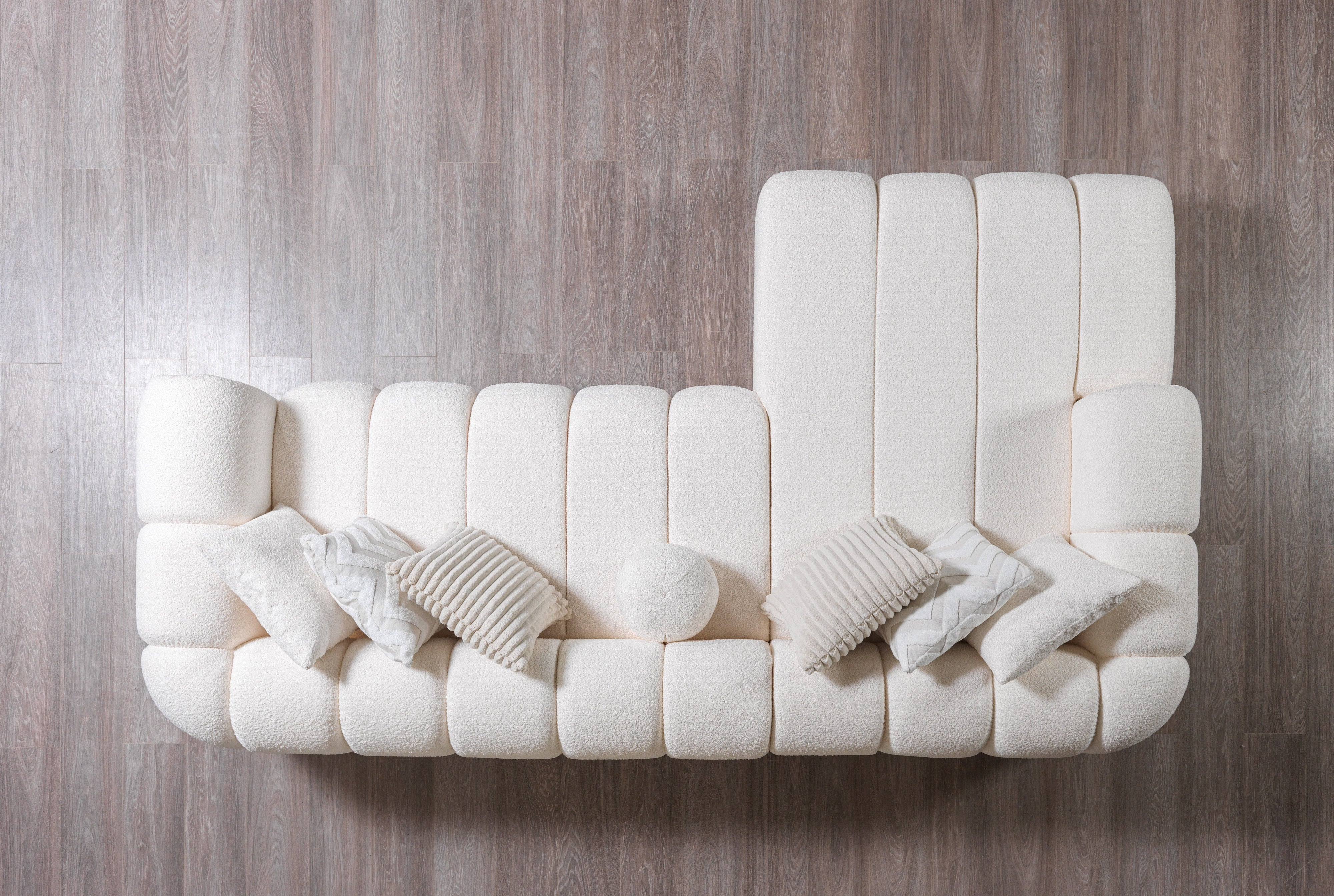 Lis Ivory Boucle LAF 115" Sectional