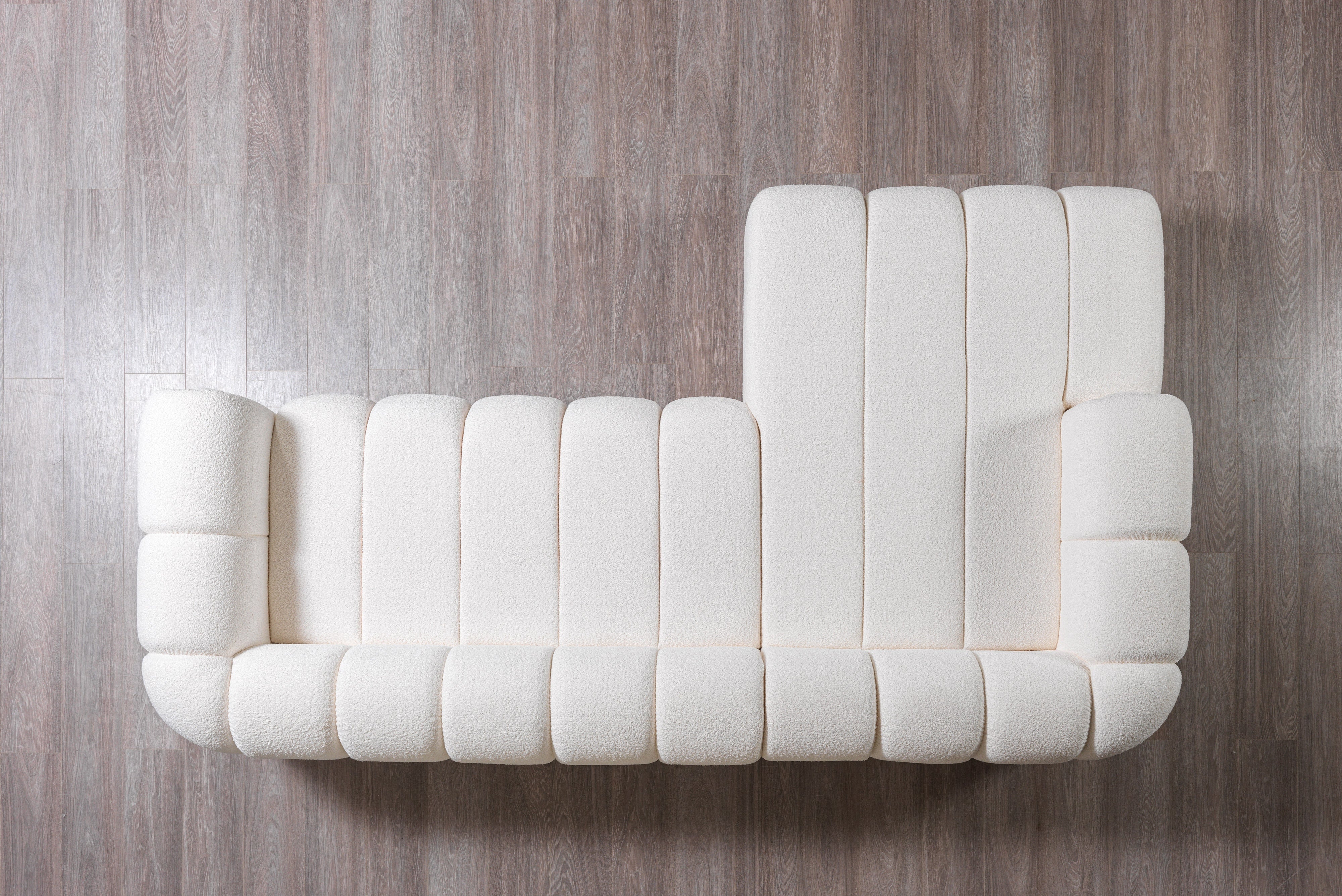 Lis Ivory Boucle LAF 115" Sectional