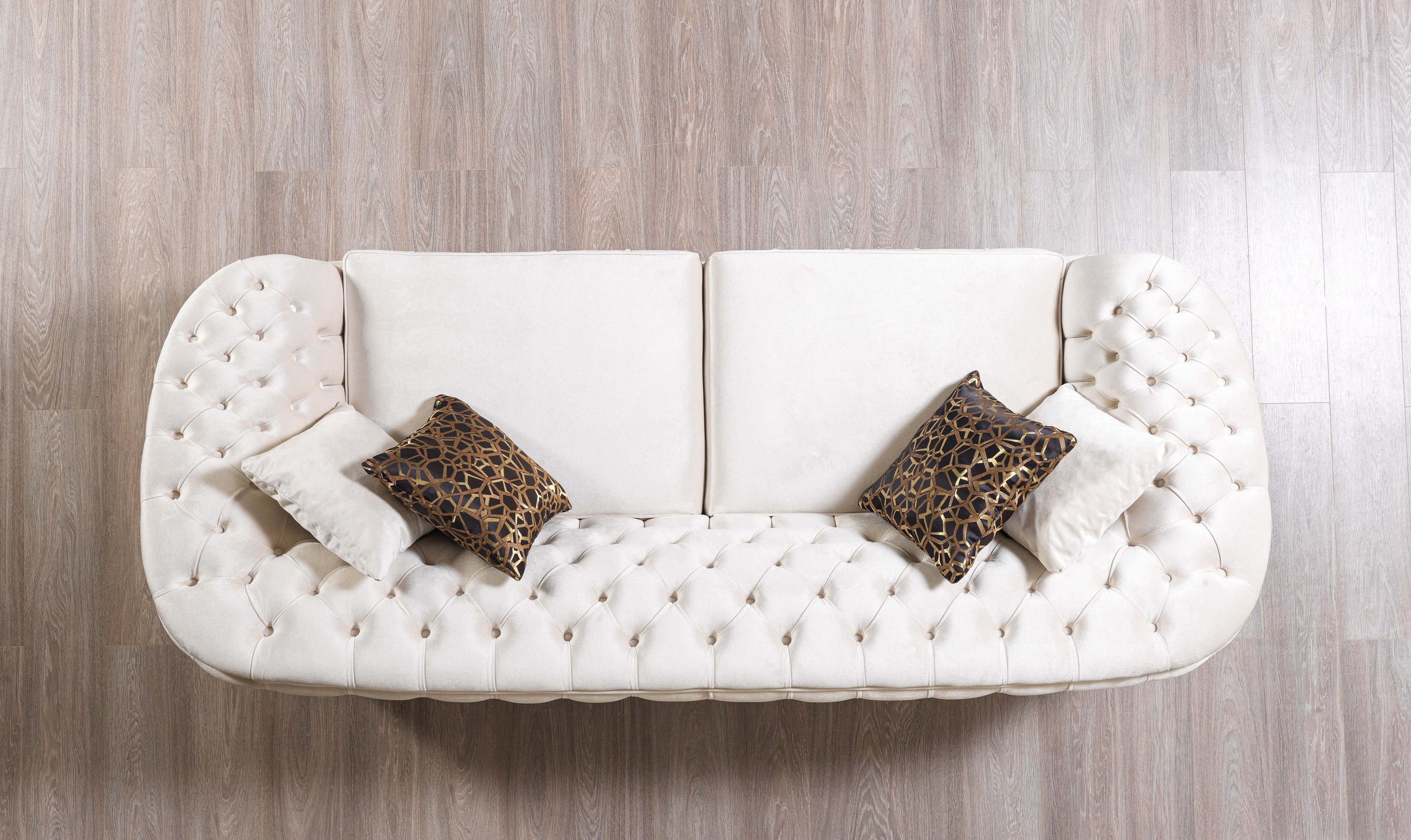 Lupino Ivory Velvet Sofa 98" & Loveseat 79"