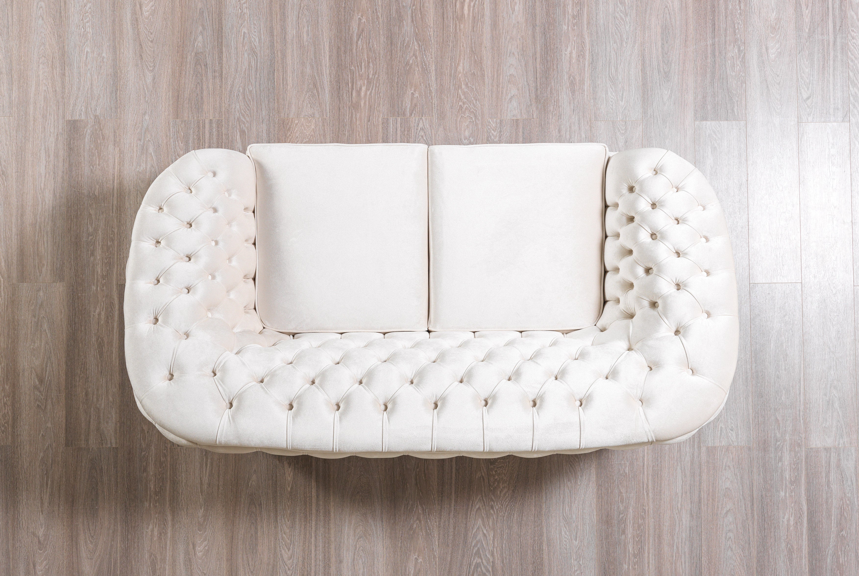 Lupino Ivory Velvet Sofa 98" & Loveseat 79"