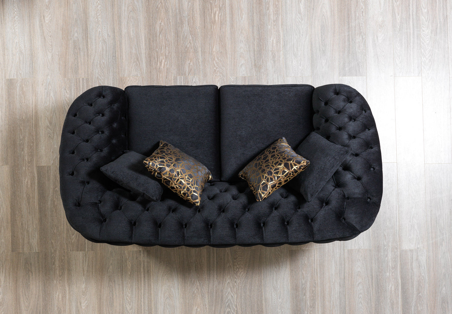 Lupino Black Velvet Sofa 98" & Loveseat 79"