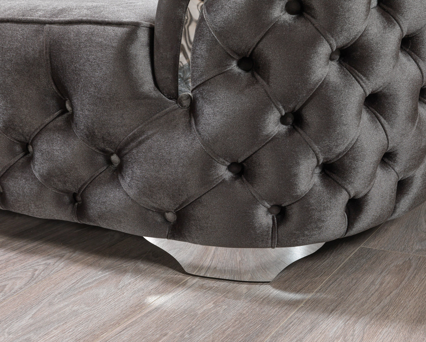 Lupino Gray Velvet Loveseat 79"