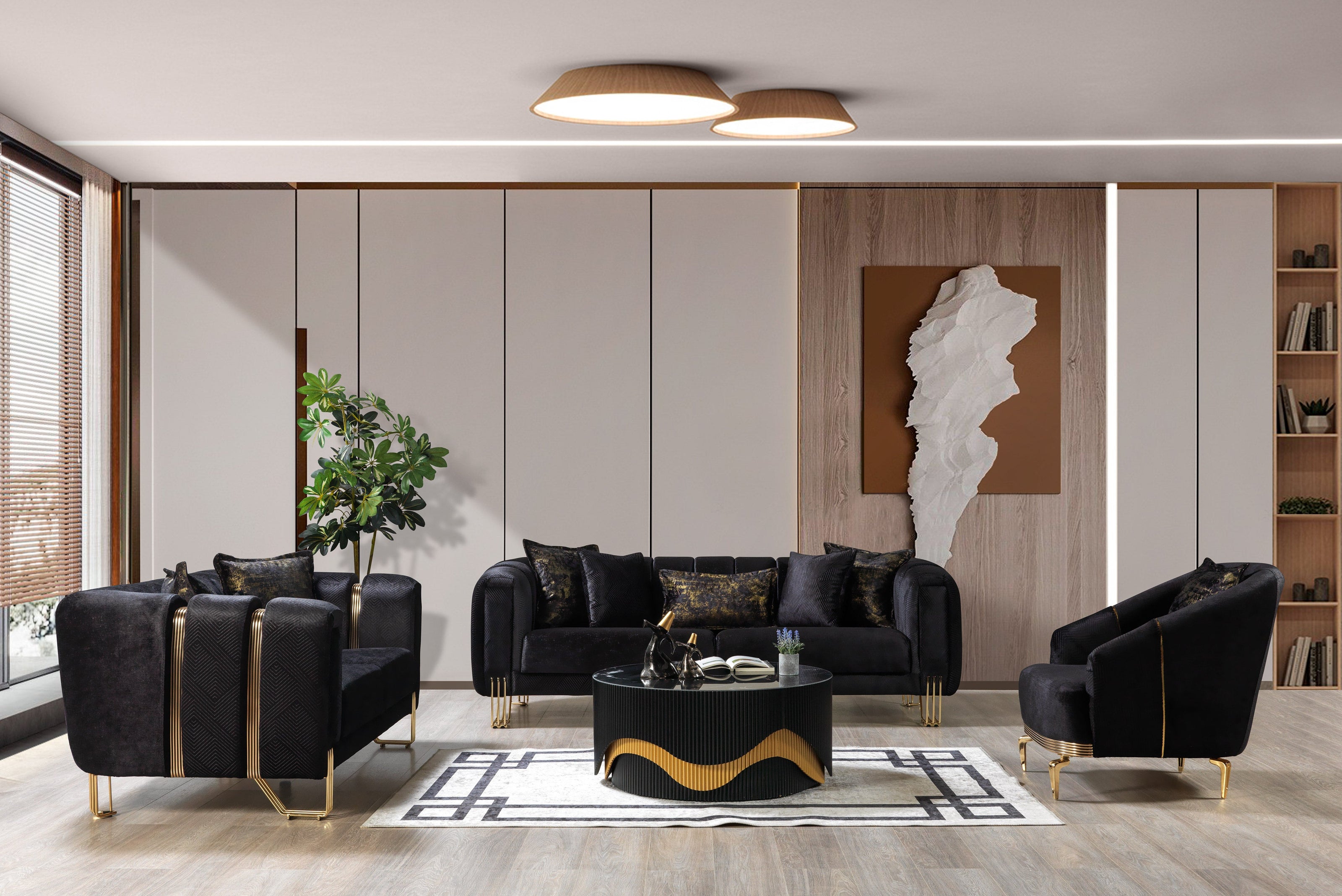 Santana Black Velvet Chair