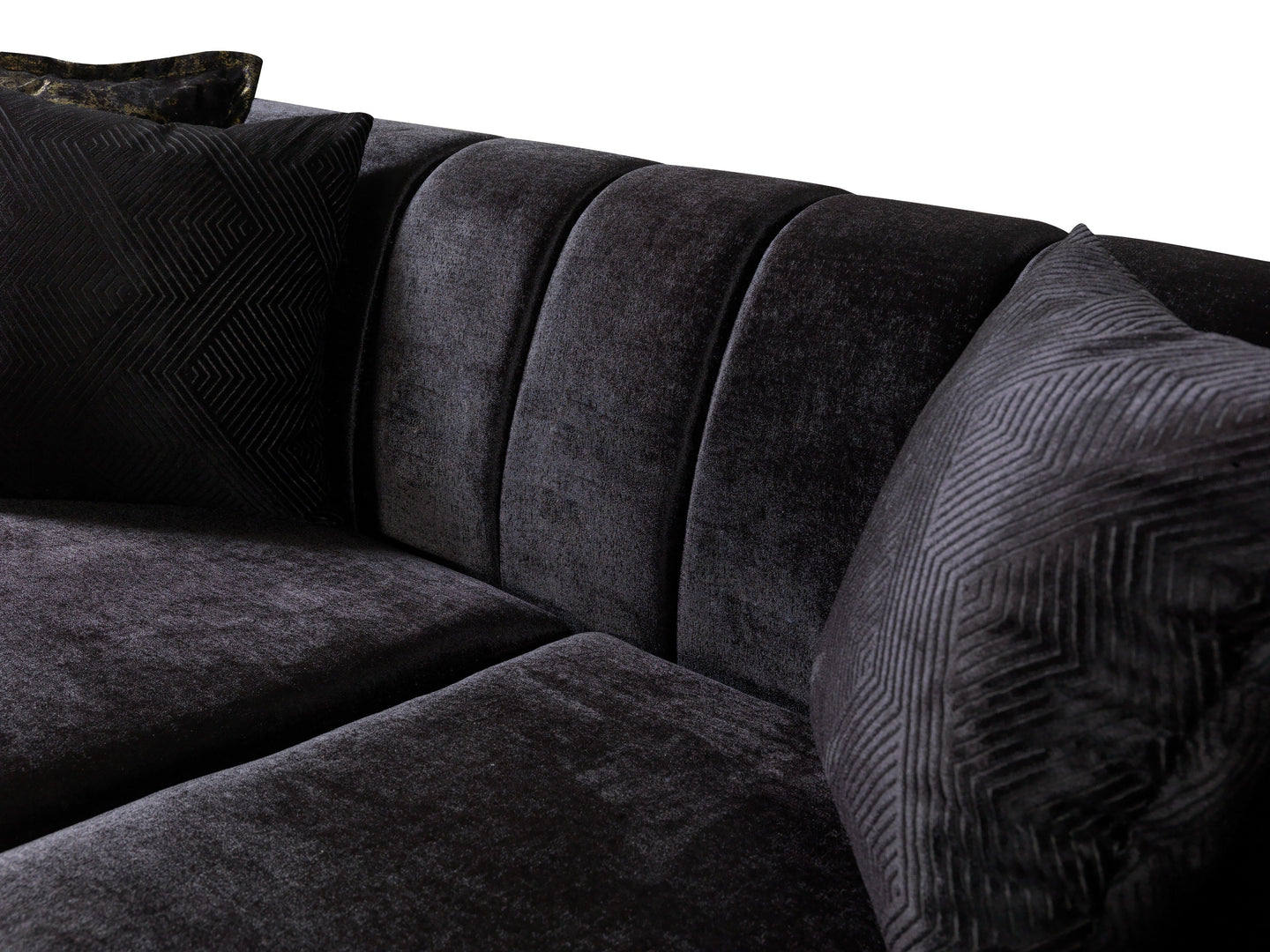 Santana Black Velvet Sofa