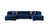 Neva Blue Velvet Double Chaise 138" Sectional
