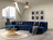 Neva Blue Velvet Double Chaise 138" Sectional