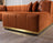Elisha Orange Velvet Double Chaise 140" Sectional