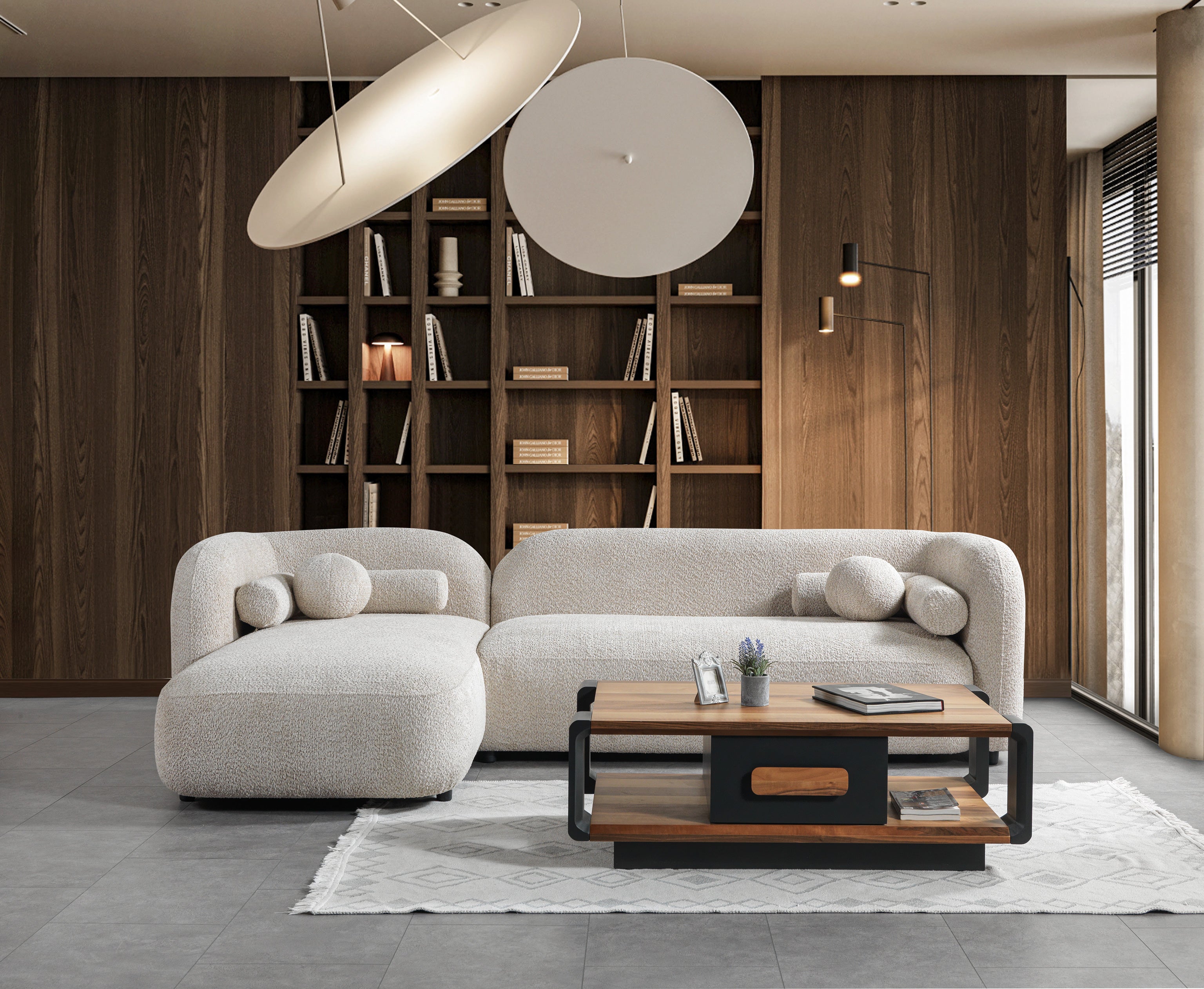 Liva Sand Boucle LAF 110" Sectional