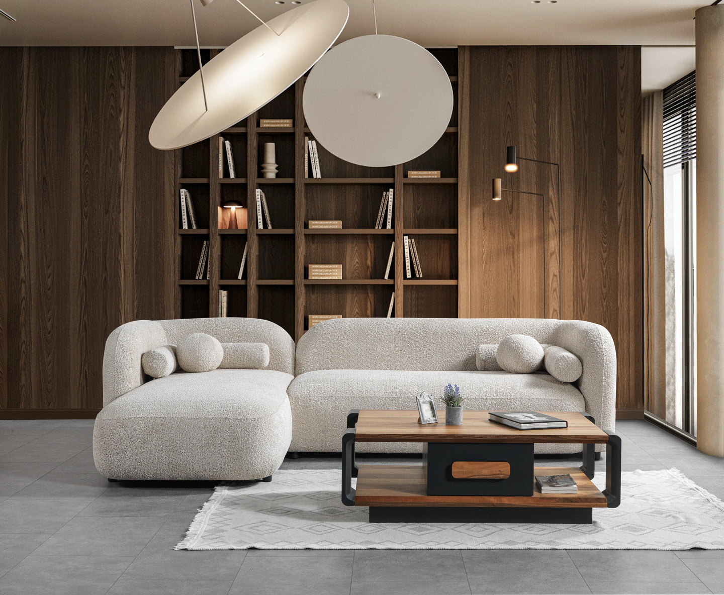 Liva Sand Boucle LAF 110" Sectional
