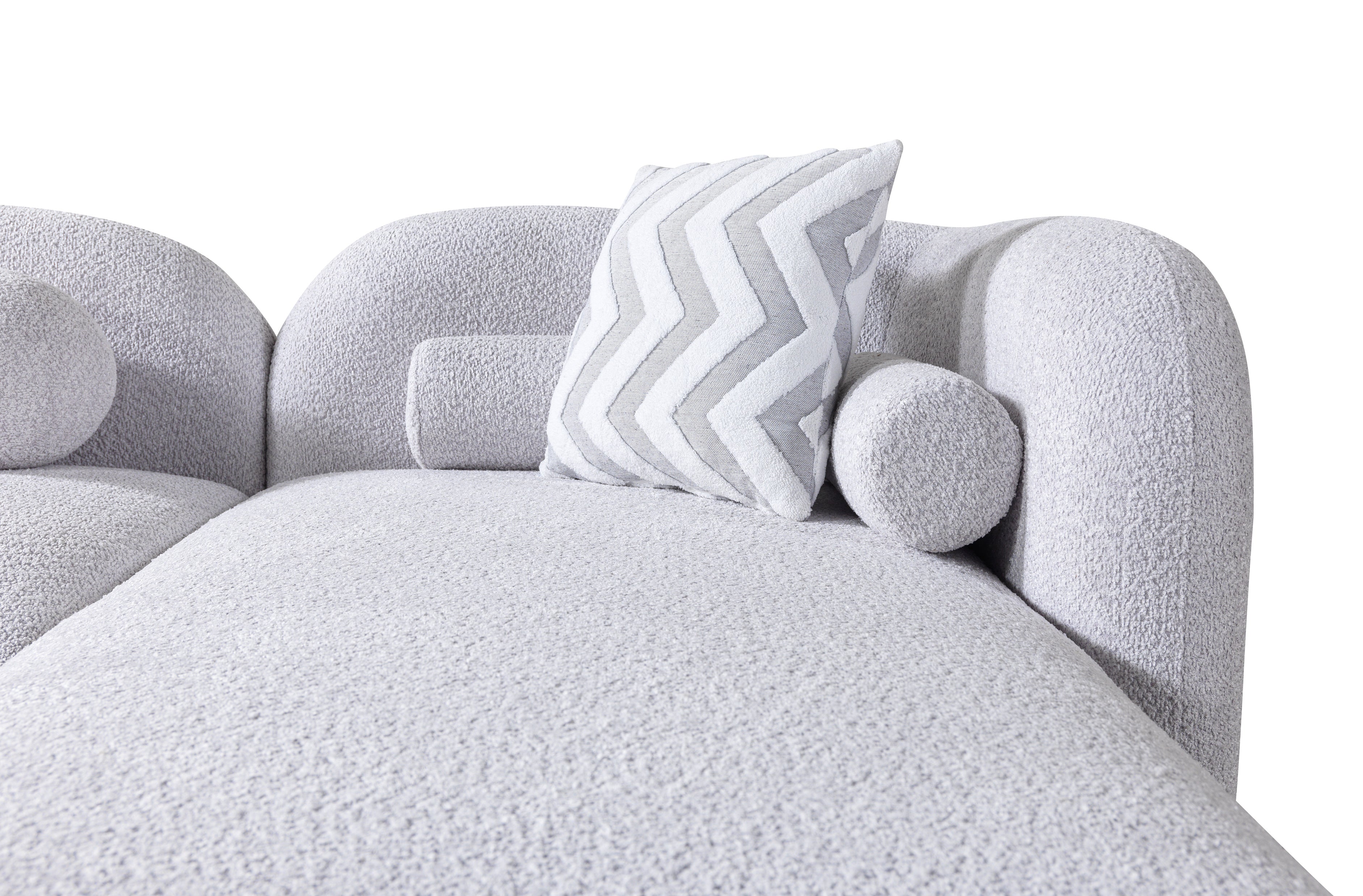 Liva Gray Boucle RAF 110" Sectional
