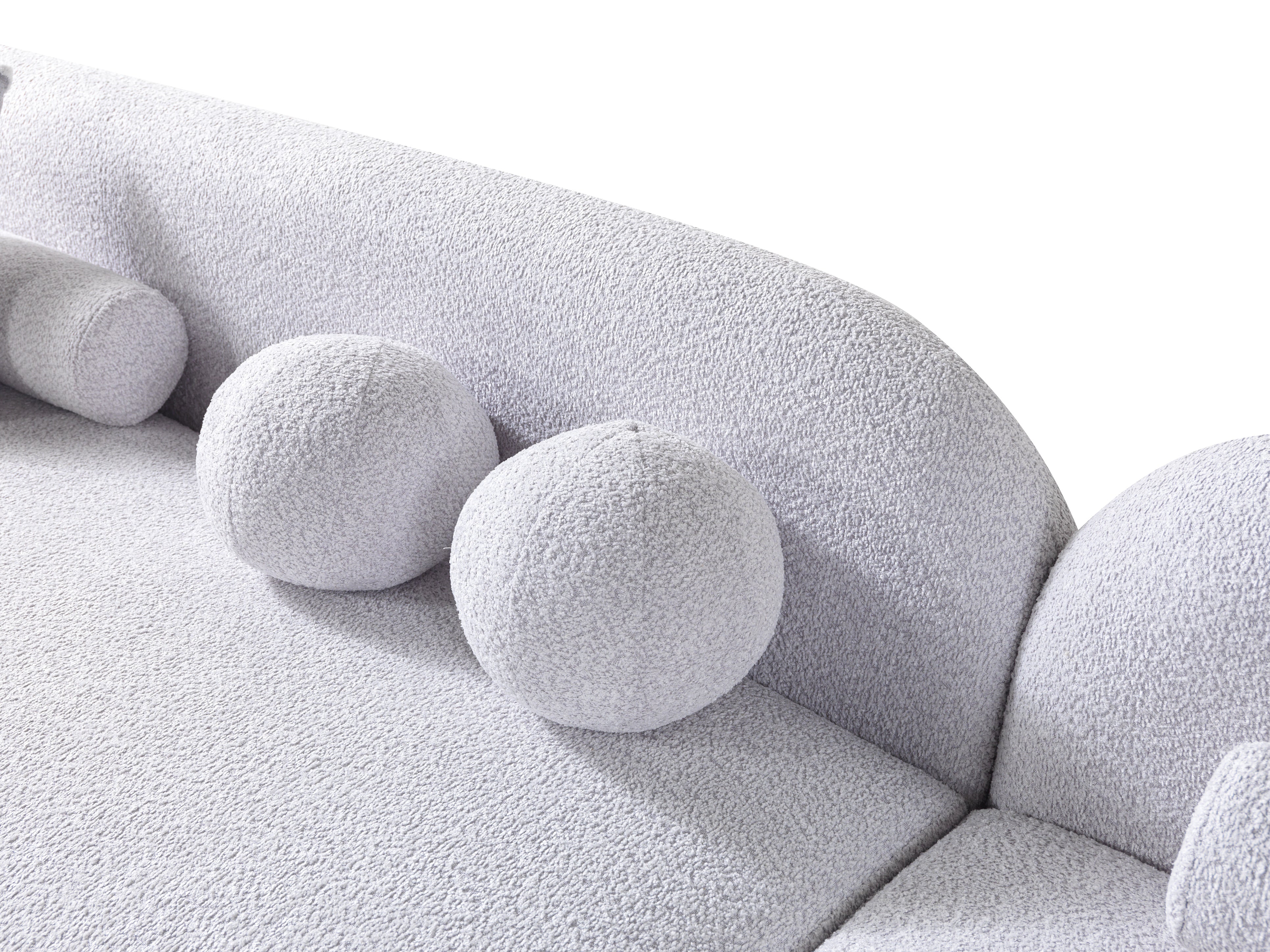 Liva Gray Boucle RAF 110" Sectional