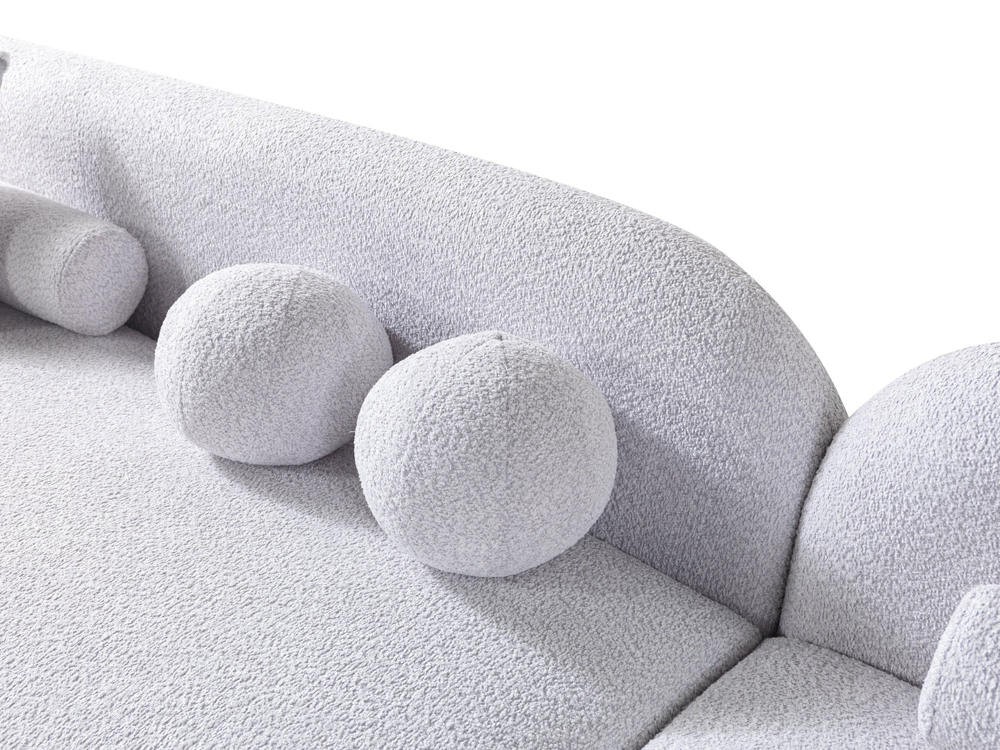 Liva Gray Boucle RAF 110" Sectional