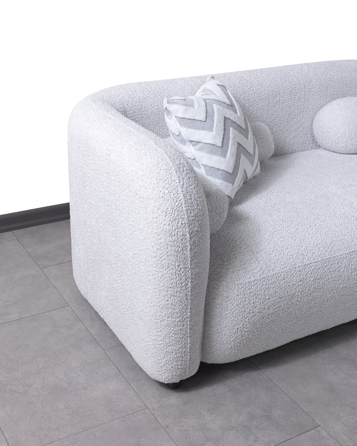 Liva Gray Boucle RAF 110" Sectional