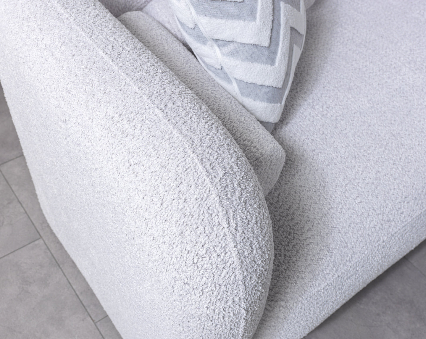 Liva Gray Boucle RAF 110" Sectional