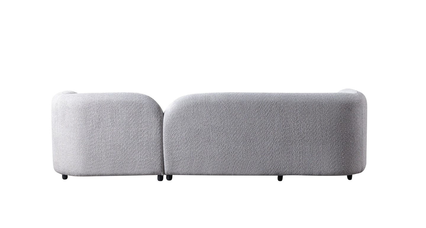 Liva Gray Boucle RAF 110" Sectional