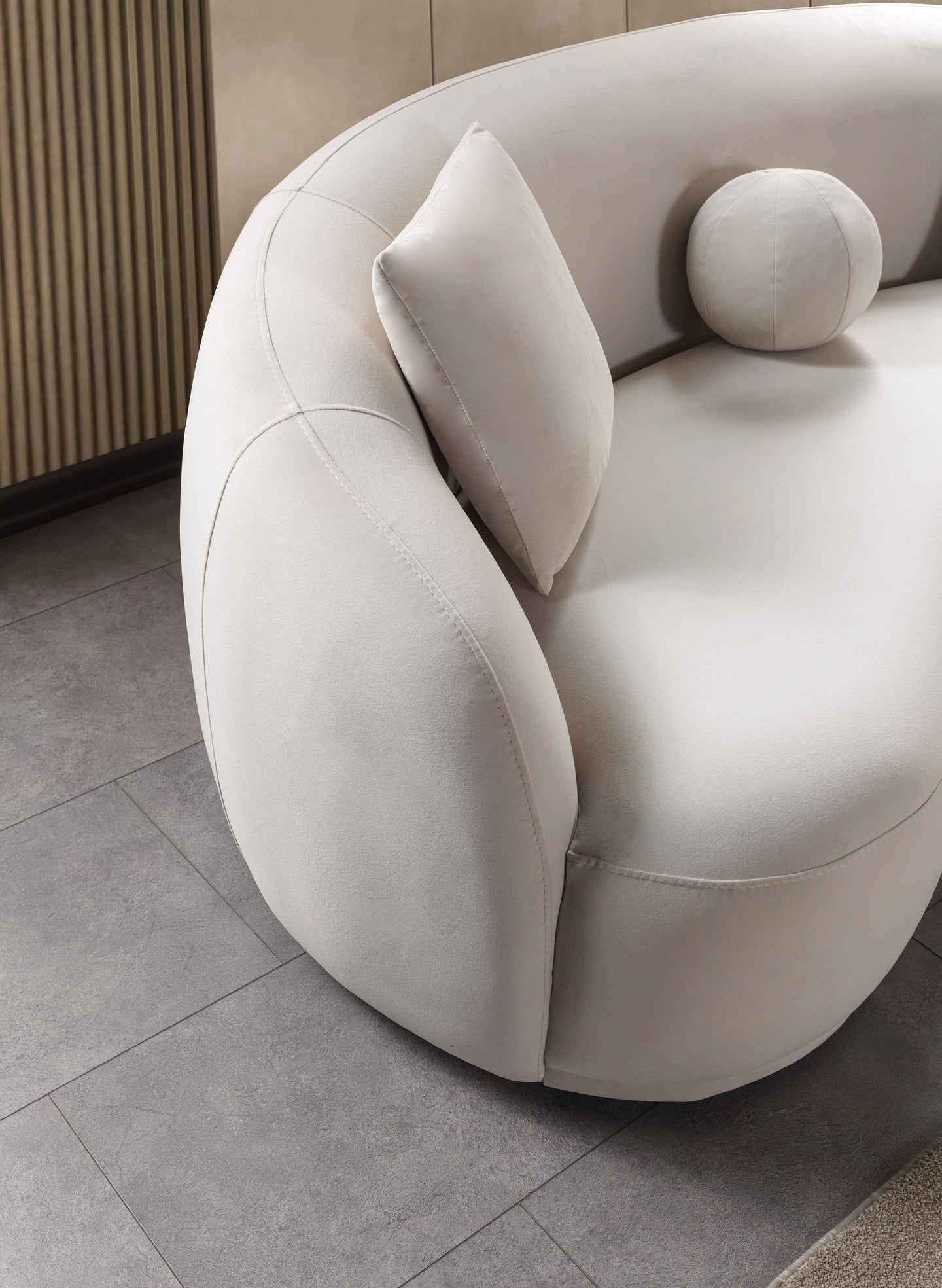 Bonita Ivory Velvet Sofa 91"