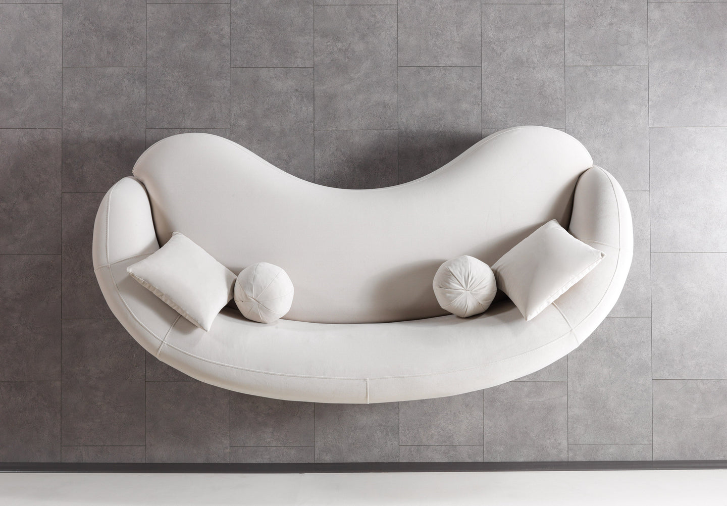 Bonita Ivory Velvet Sofa 91"