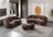 Bonita Coffee Velvet Sofa 91"