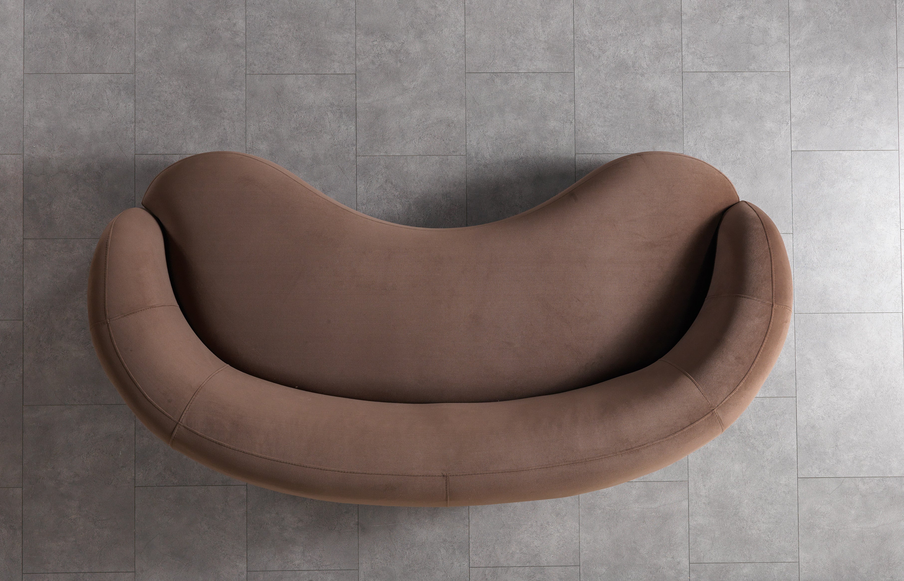 Bonita Coffee Velvet Sofa 91"