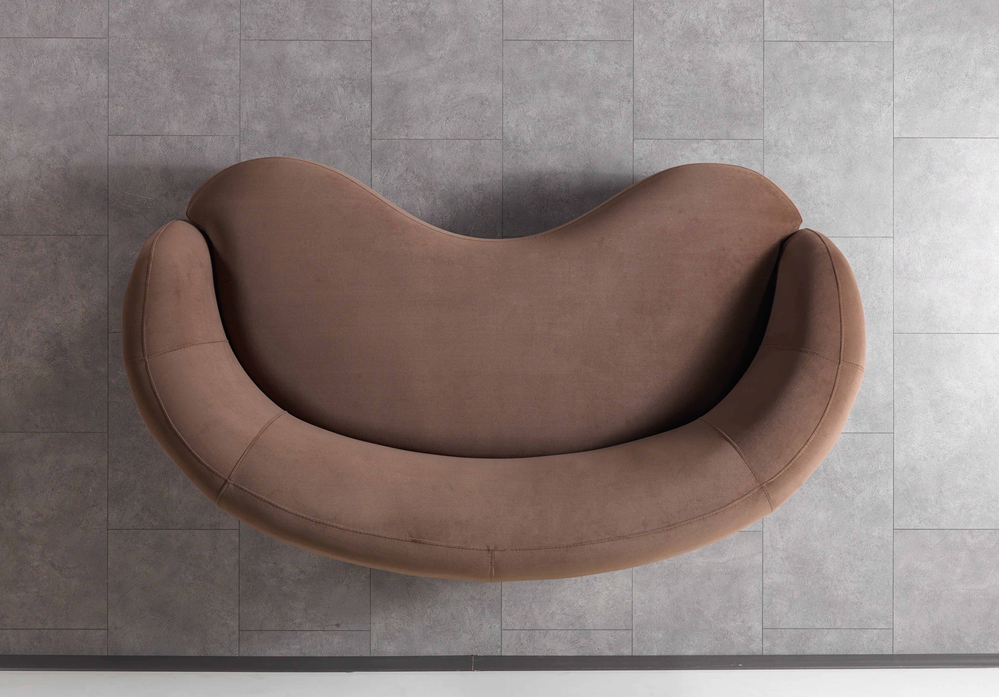 Bonita Coffee Velvet Loveseat 81"
