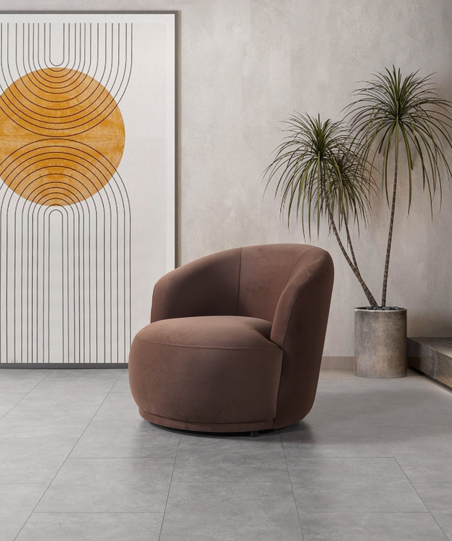 Bonita Coffee Velvet Accent Chair
