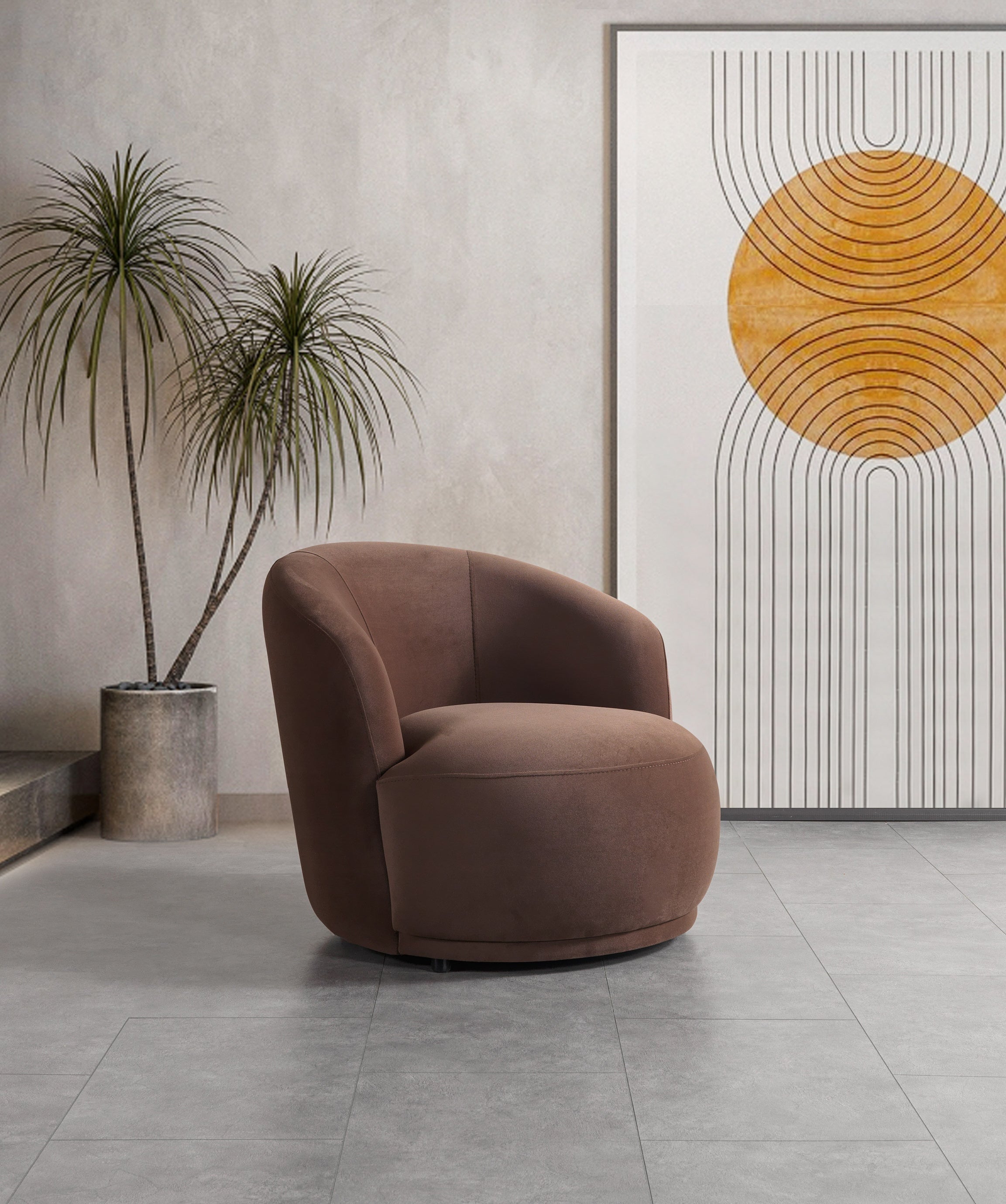 Bonita Coffee Velvet Accent Chair