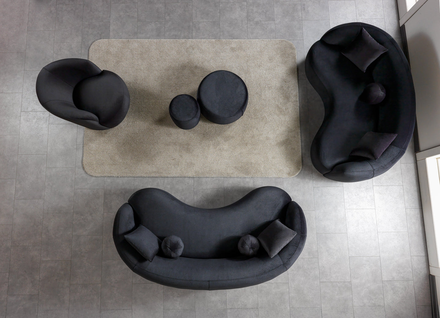 Cloe Black Velvet Stool