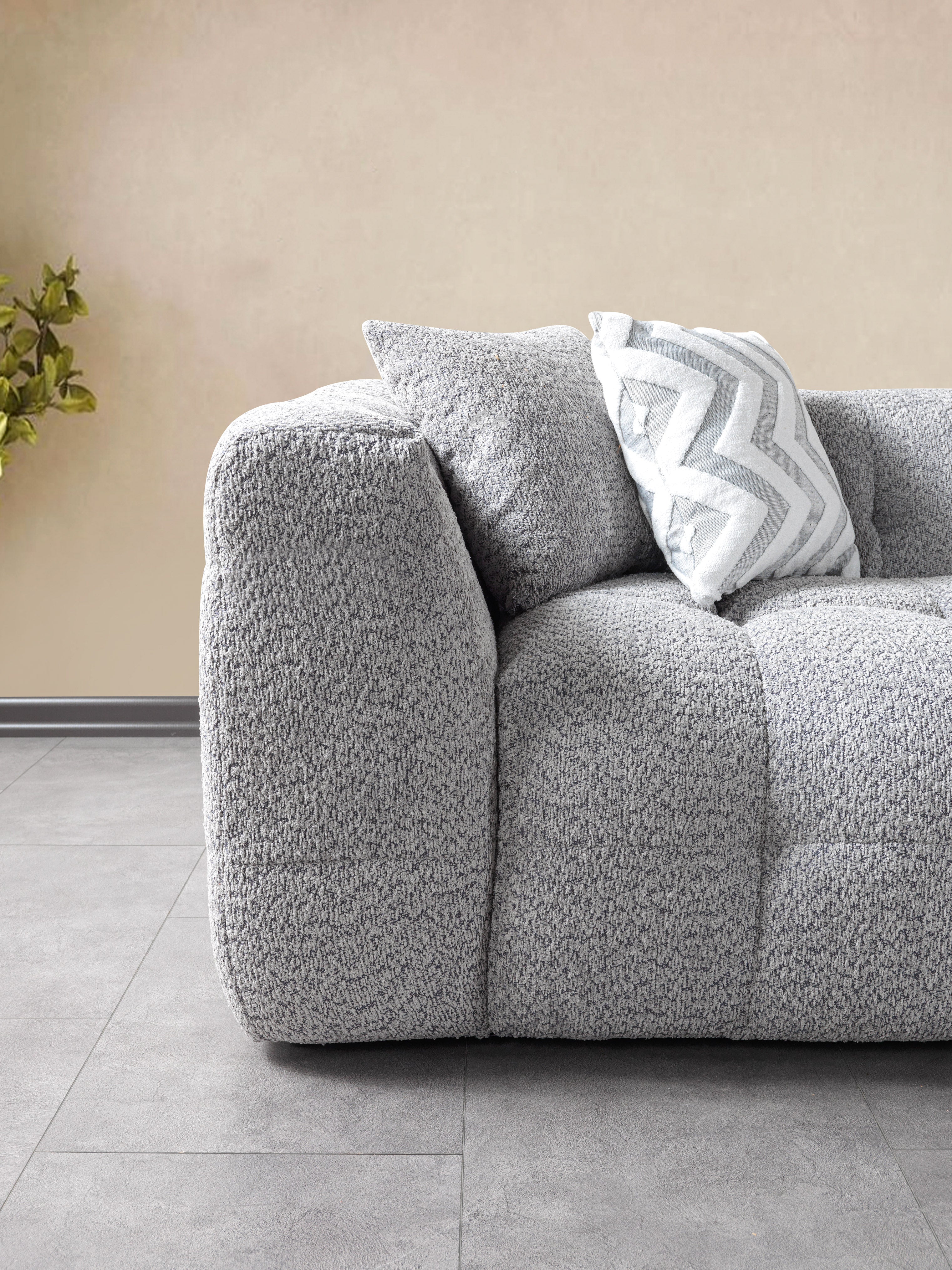 Ivy Gray Boucle RAF 110" Sectional