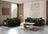 Carlina Black Velvet Loveseat 77"