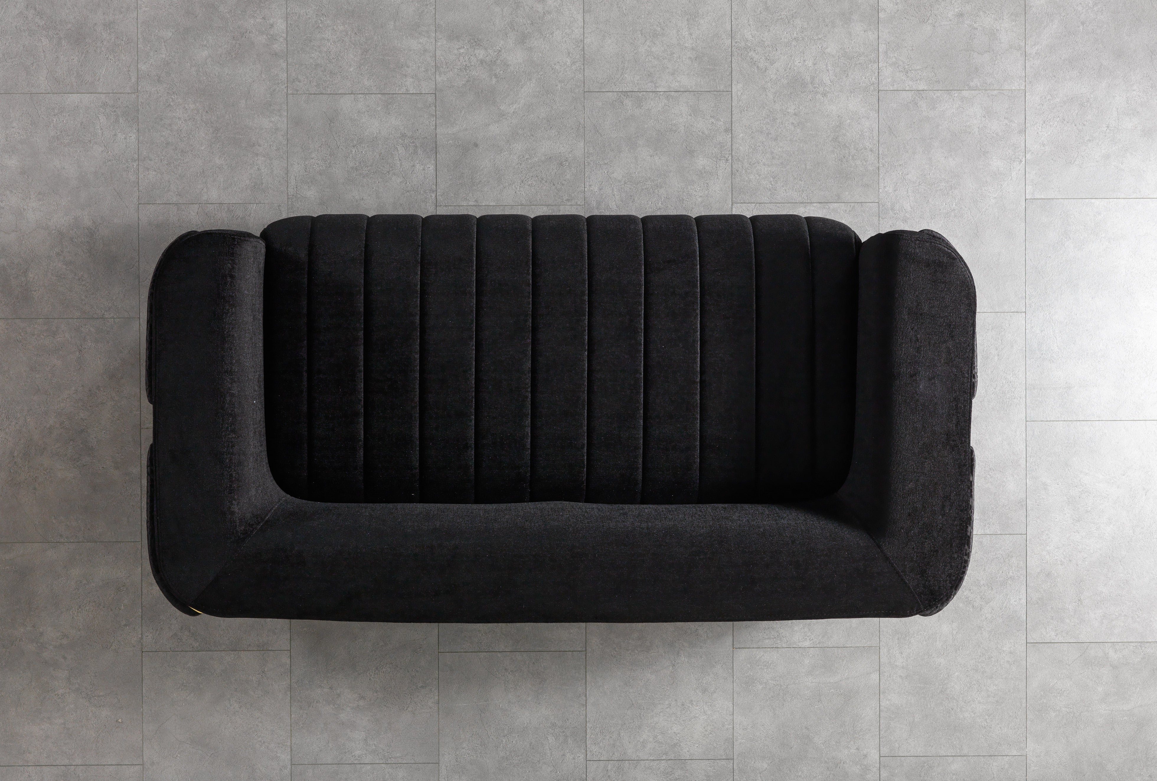 Carlina Black Velvet Sofa & Loveseat