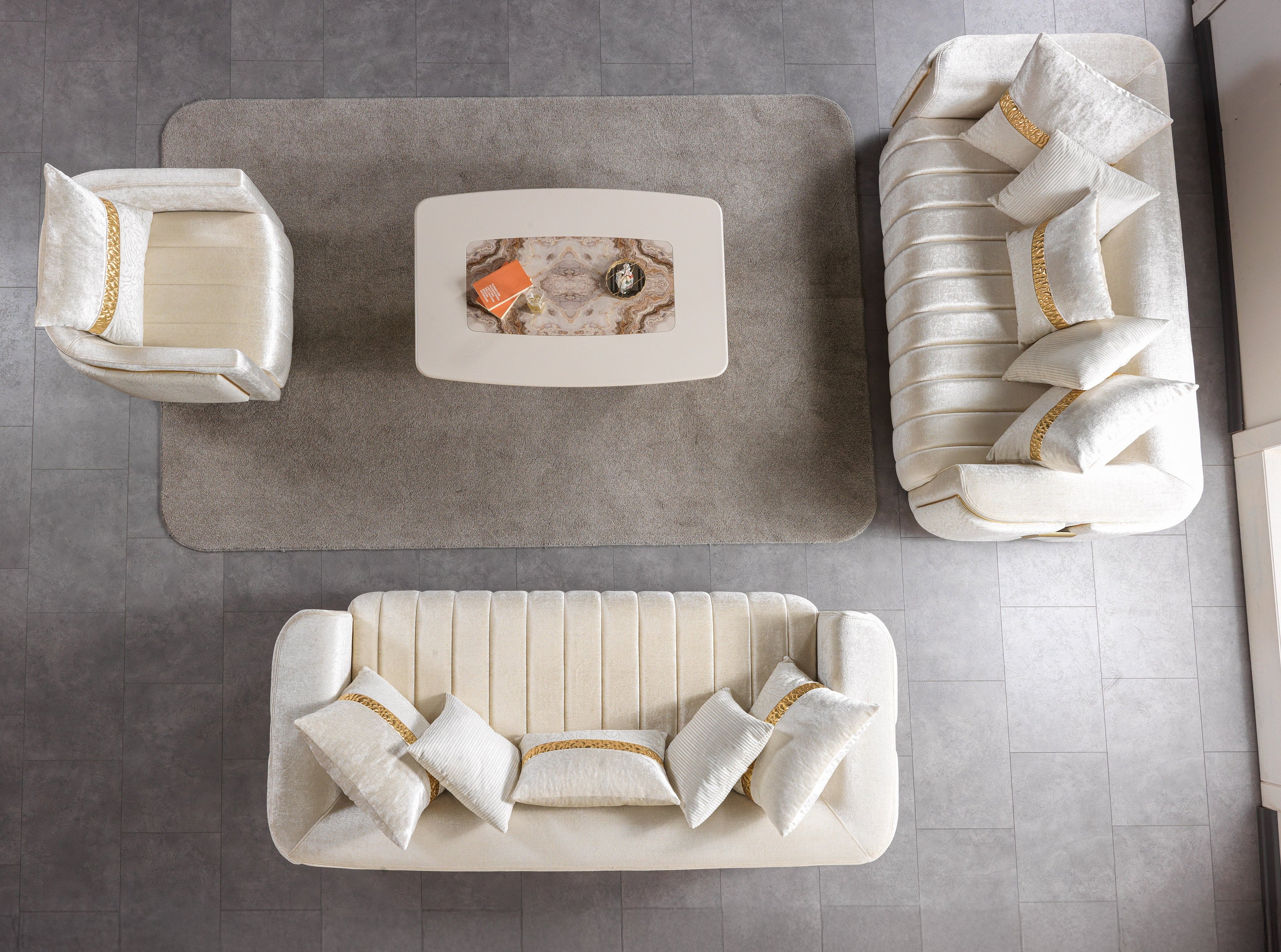Carlina Ivory Velvet Chair