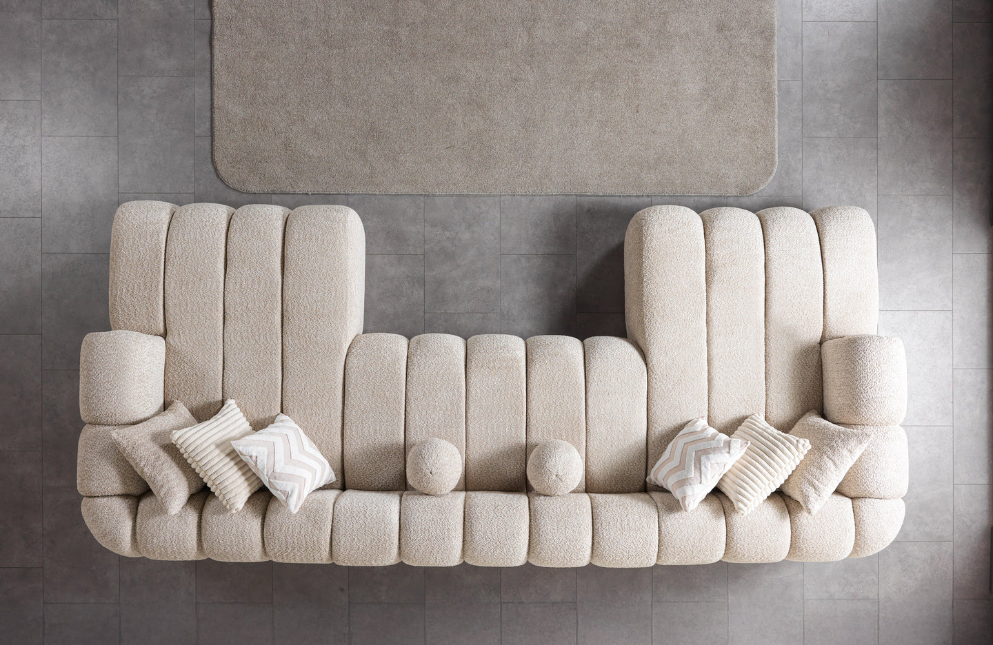 Lis Sand Boucle Double Chaise 147" Sectional