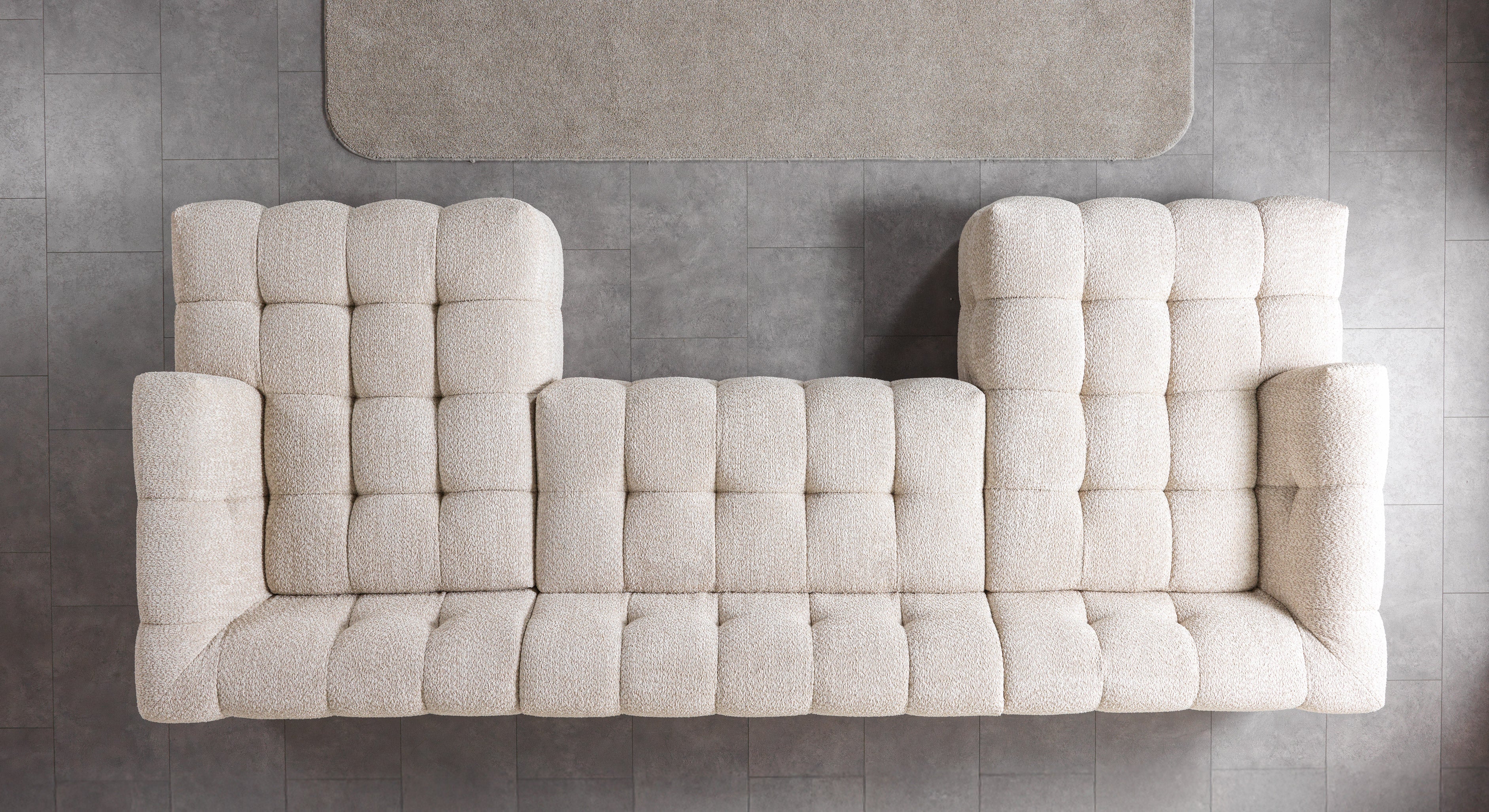 Ivy Sand Boucle Double Chaise 146" Sectional