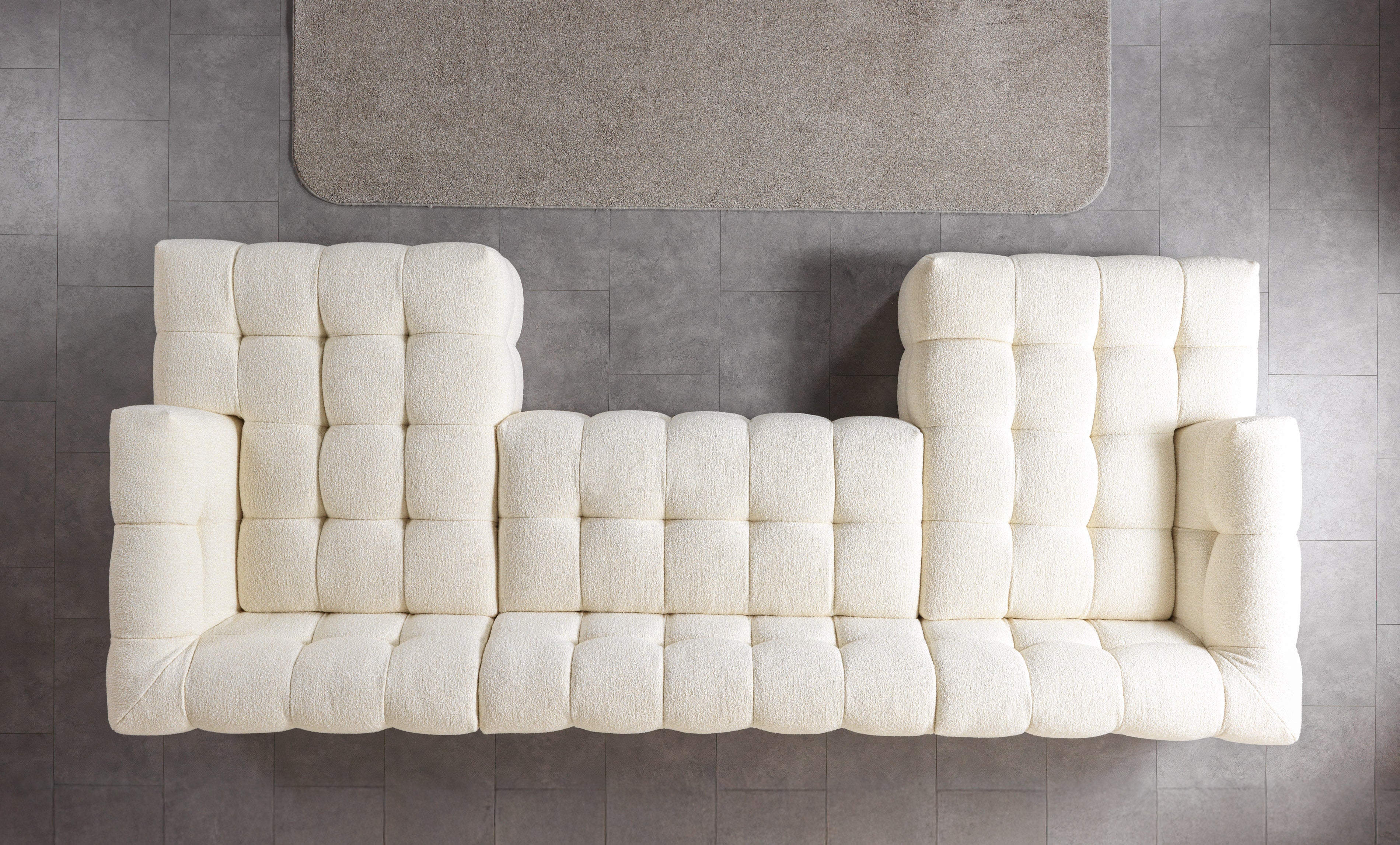 Ivy Ivory Boucle Double Chaise 146" Sectional