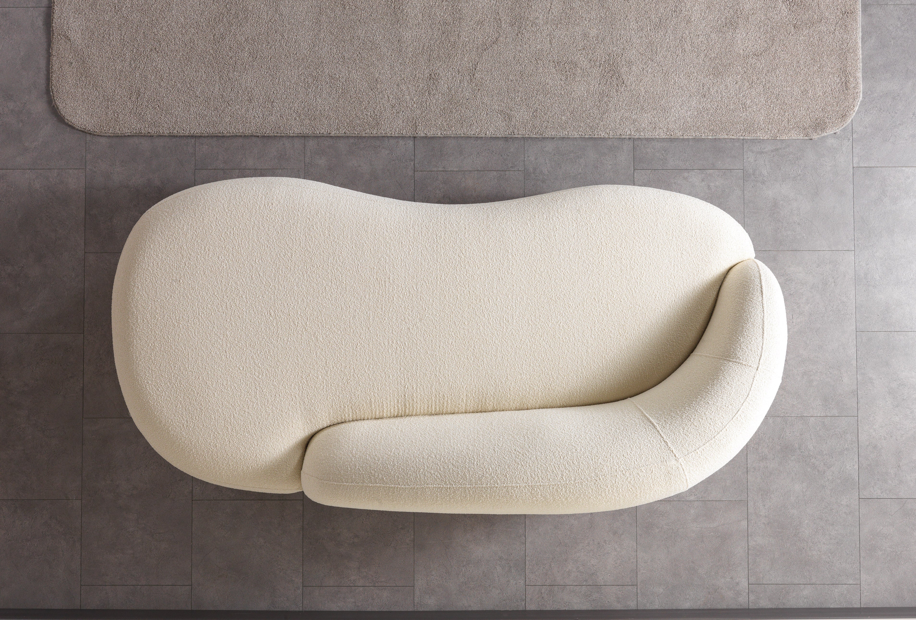 Bonita Ivory Boucle Sofa Chaise 87"